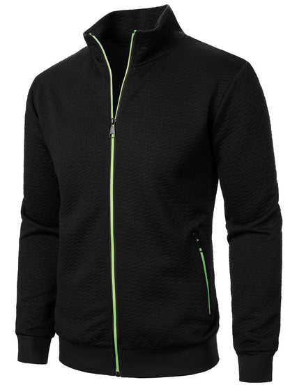 Տղամարդու առօրյա կայծակաճարմանդով ժակարդե բաճկոն, նորաձև, կանգնած օձիքով վերարկու՝ գարնանային, աշնանային և ձմեռային համար, վերնաշապիկ՝ վերնաշապիկով