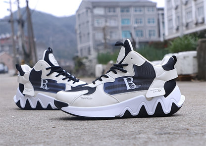 Breathable Men's Running Shoes with Anti-Slip EVA Sole, Lightweight Low-Top Sneakers for Casual Wear and Light Exercise, White with Orange Accents, Comfortable Fabric Upper and Durable PVC Insole, Versatile Sneakers   Stylish