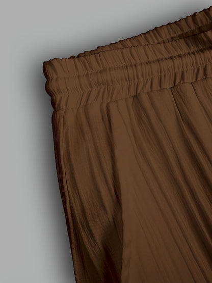 2-Piece Men's Summer Striped Polyester Suit, Short Sleeve Stand Collar Shirt and Drawstring Pants, Non-Stretch Fabric, Suitable for Casual Wear and Beach Vacation, Solid Color