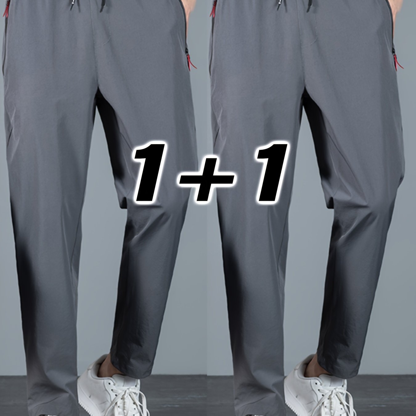 2pcs Men's Casual Pants, Fashion Trend Ultra-light Breathable Long Pants, Quick Dry Fabric Sports Pants