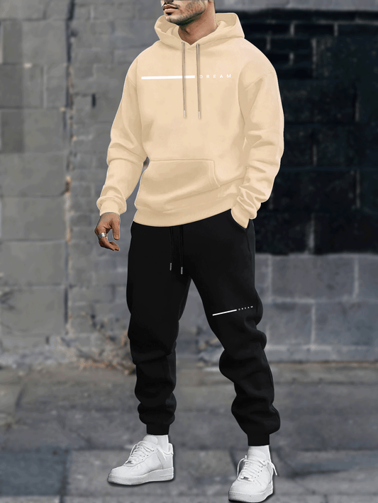 Տղամարդկանց աշնանային և ձմեռային ազատ զույգերի համար նախատեսված վերնաշապիկի հավաքածու, ոճային սվիտեր երկար տաբատով հանդերձանք