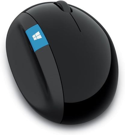 Microsoft Sculpt Ergonomic Mouse, Black - Wireless Mouse for Natural Wrist Comfort with 4-Way Scroll Wheel for Pc/Laptop/Desktop, Works with Mac/Windows 8/10/11 Computers