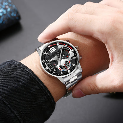 3 հատ տղամարդու ժամացույցի, գոտու, դրամապանակի հավաքածու | Նորաձև, գործնական, հանգստի, սպորտային, գեղեցիկ և նորաձև, հատուկ մշակված տղամարդկանց համար, առանց նվերի տուփի