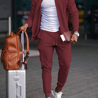 Գարնանային և աշնանային տղամարդկանց առօրյա սպորտային միագույն կոստյում