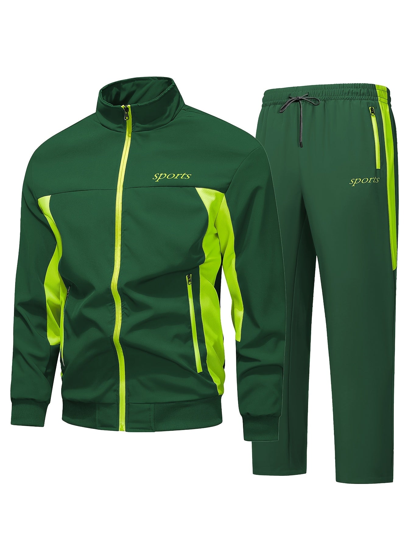 Comfortable Men's Casual Patchwork Sport Suit Jacket and Trousers Tracksuit, Streetwear Set, Casual Sportswear, Sporty Look, Stylish Tracksuit, Quality Stitching, Comfortable Fabric, Twopiece Suit, Matching Outfit, Urban Styl