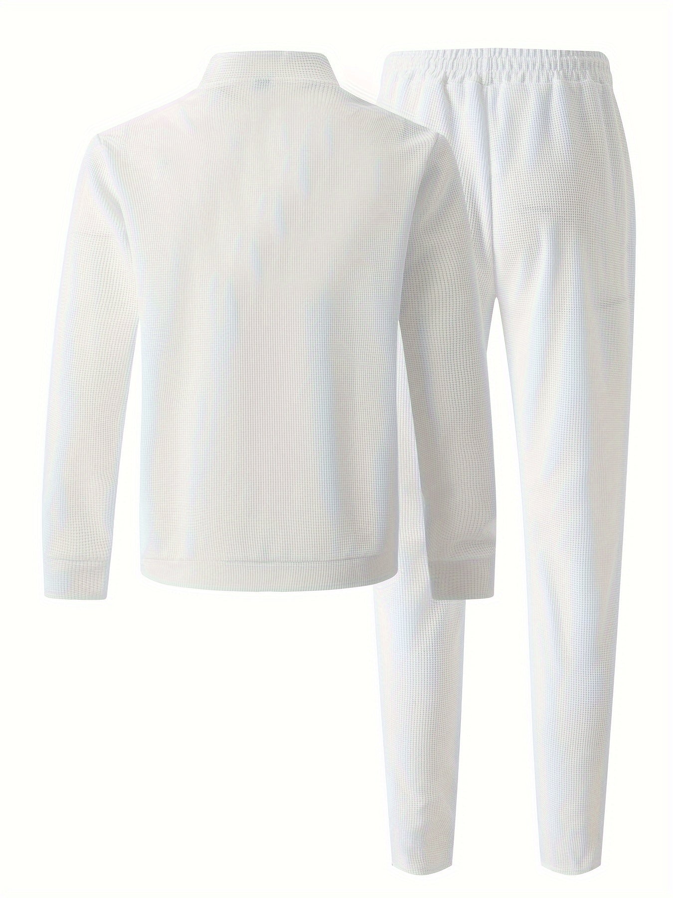 Բեյսբոլի օձիքով բաճկոնի և տաբատի հավաքածու՝ վաֆլի գործվածքից