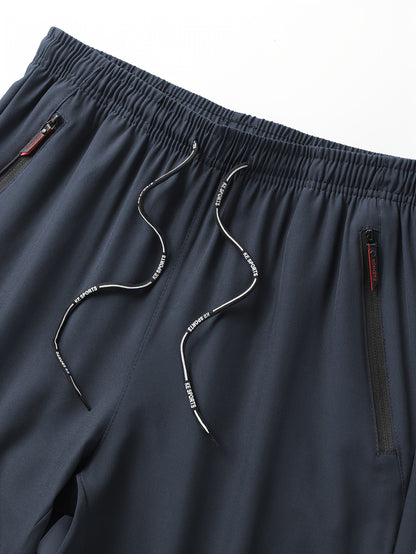 2 հատ Տղամարդկանց թեթև ջոջեր - արագ չորացող շնչող պոլիեսթեր, ոճային «PRINCESS» տպագրություն գոտկատեղով և կայծակաճարմանդ գրպաններով, Սև պատահական սպորտային տաբատ ամենօրյա հագուստի համար, կարգավորելի հարմարավետ տաբատ | Նորաոճ տպագիր ջոջեր | Ս