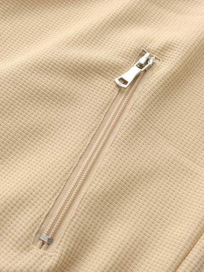 1 հատ տղամարդու ամենօրյա պոլիեսթերային կայծակաճարմանդով բաճկոն՝ օձիքով, միագույն, թեթևակի ձգվող, հյուսված կտորից, սովորական չափսերով, առանց աստառի - Գարուն/աշուն վերնազգեստ