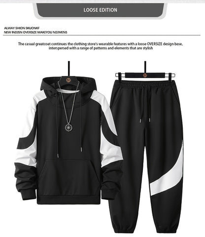 Տղամարդկանց գլխարկով սվիտերի հավաքածու - 2024 թվականի նոր աշնանային առօրյա սպորտային երկար թևքերով հագուստ տղամարդկանց համար