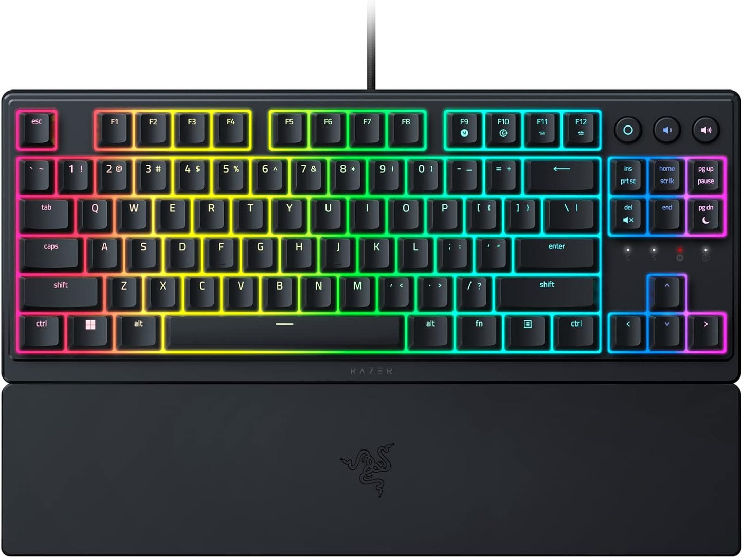 Razer Ornata V3 X Gaming Keyboard: Low Profile Keys - Silent Membrane Switches - Spill Resistant - Chroma RGB Lighting - Ergonomic Wrist Rest - Snap Tap