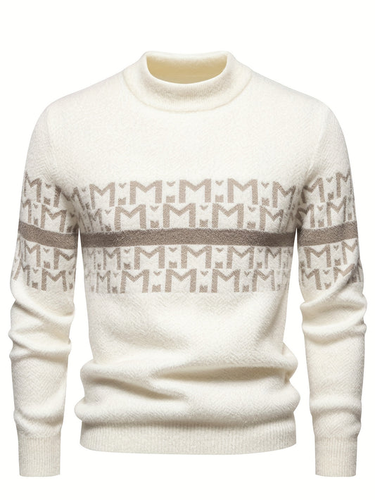 Men's New Autumn/Winter Knitted Sweater, High Neck Casual Fashionable Warm Base Layer - Senmeigou