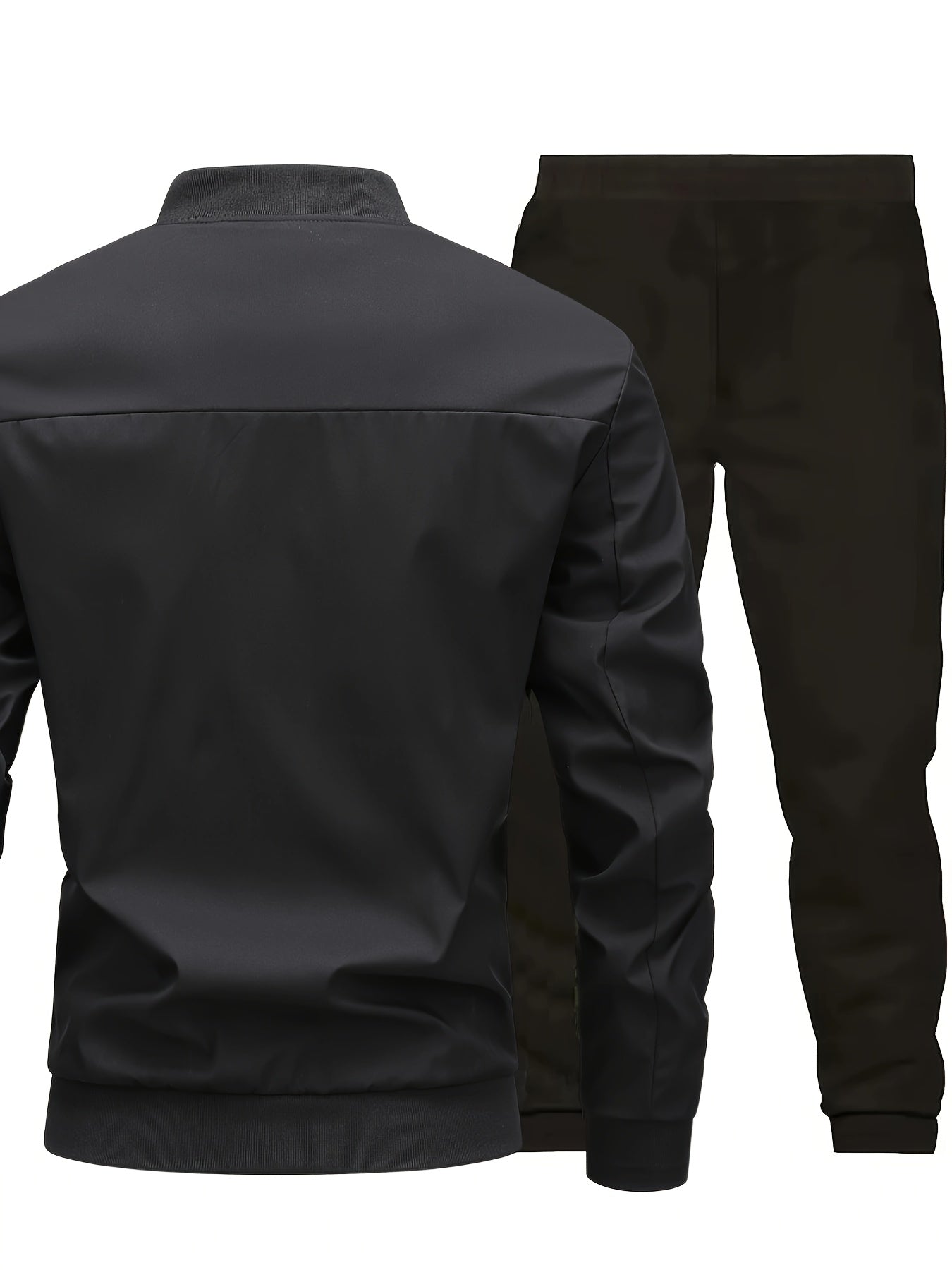 Տղամարդու առօրյա աշխատանքային բաճկոնի և տաբատի հավաքածու, միագույն, երկար թևքերով, սովորական չափսի, գրպաններով, գարնան/աշնան համար, առօրյա հագուստ, առօրյա հագուստ|Առօրյա ոճ|Միագույն բաճկոն