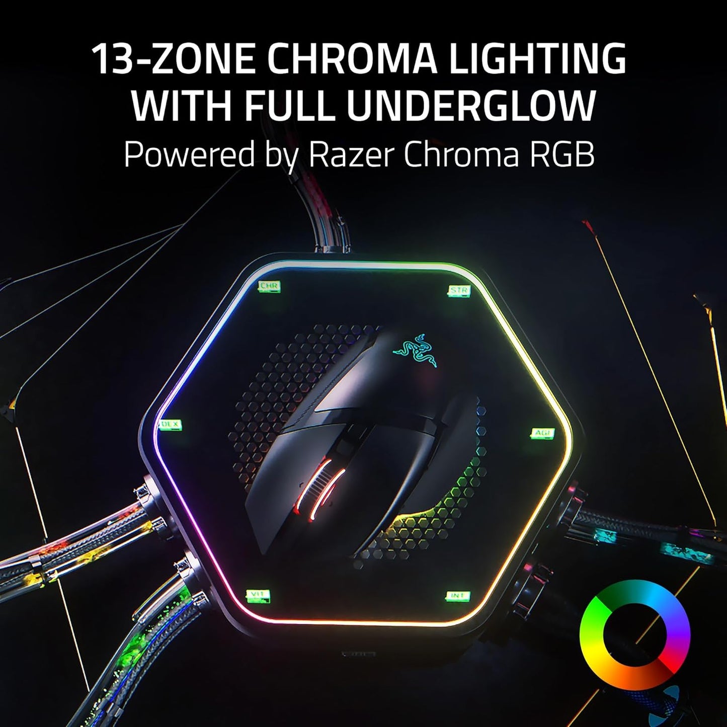 Razer Basilisk V3 Pro 35K Wireless Gaming Mouse: Hyperscroll Tilt Wheel - 35K DPI Optical Sensor Gen 2-13 Customizable Controls - Chroma RGB - Optical Switches Gen 3 - up to 140 Hr Battery - Black
