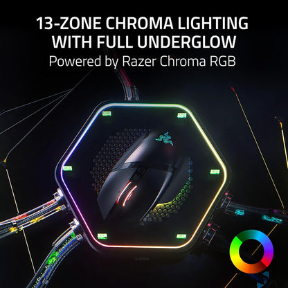 Razer Basilisk V3 Pro 35K Wireless Gaming Mouse: Hyperscroll Tilt Wheel - 35K DPI Optical Sensor Gen 2-13 Customizable Controls - Chroma RGB - Optical Switches Gen 3 - up to 140 Hr Battery - Black