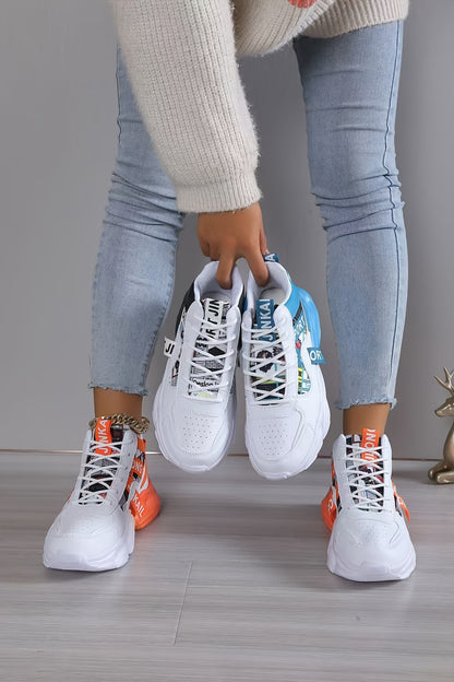 Կանացի նորաձև հաստ ներբանով սպորտային կոշիկներ, փողոցային ոճի շնչող առօրյա կոշիկներ բոլոր եղանակների համար