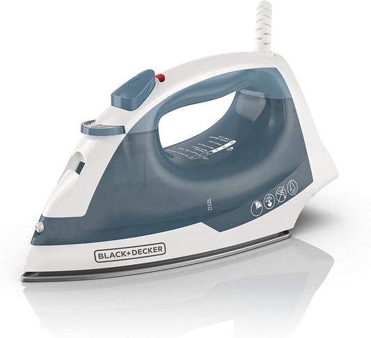 BLACK+DECKER Easy Steam Compact Iron for Clothes, Automatic Shutoff, Nonstick Plate, Light Weight, 1200 Watts