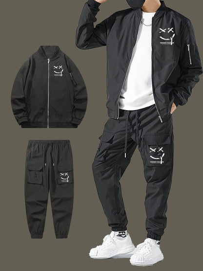 Տղամարդու առօրյա մինիմալիստական ​​բաճկոն և տաբատ կոստյում