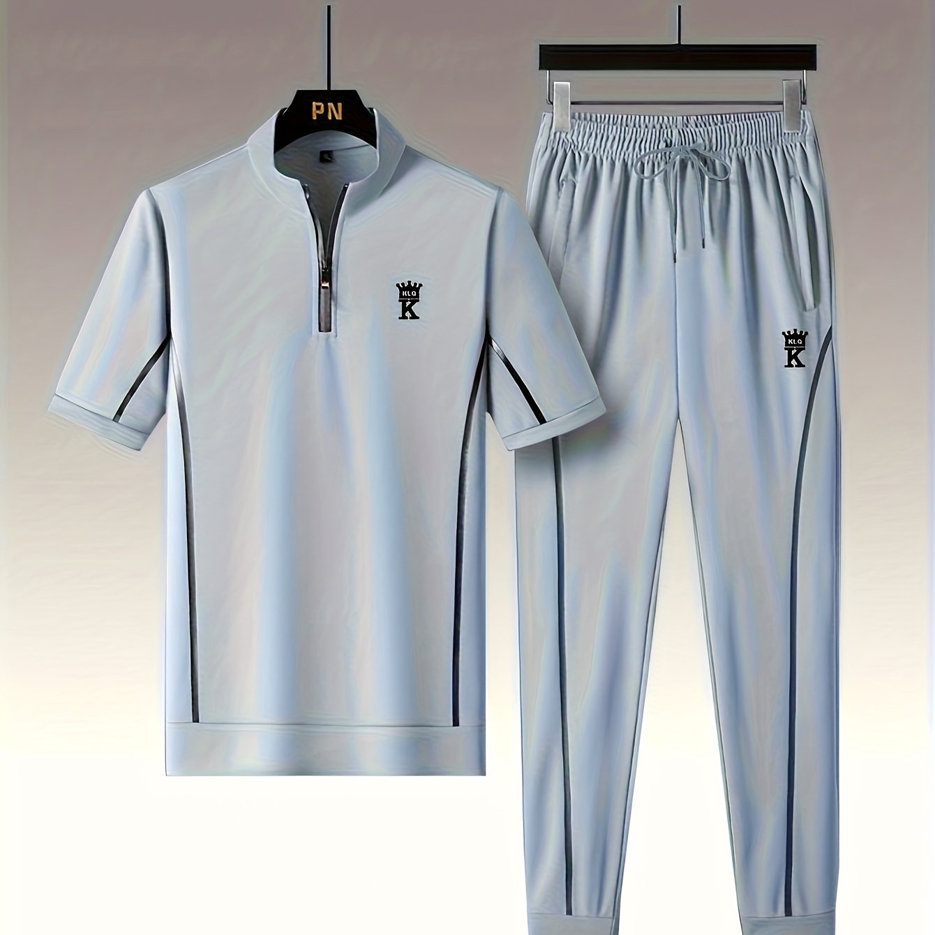 Տղամարդկանց ամառային առօրյա, կանգնող օձիքով, լարով ձգվող սպորտային հագուստի հավաքածու