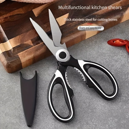 Kitchen Scissors Household Advanced Multi-Functional Scissors Kill Fish Barbecue Cut Bone Special Stainless Steel Sharp Food Scissors