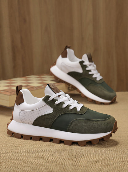 2025 թվականի գարնանային տղամարդկանց շնչող ցածրակրունկ սպորտային կոշիկներ - Հաստեցված, փափուկ ռետինե ներբան, տղամարդկանց նոր շնչող ցանցե հարթակով կոշիկներ՝ հասակը մեծացնող սպորտային կոշիկներով