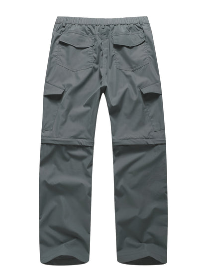 Men's Convertible Hiking Pants - Durable, Zip-Off Cargo Trousers for Fishing & Running, Casual Outdoor Wear with Pockets - ayq