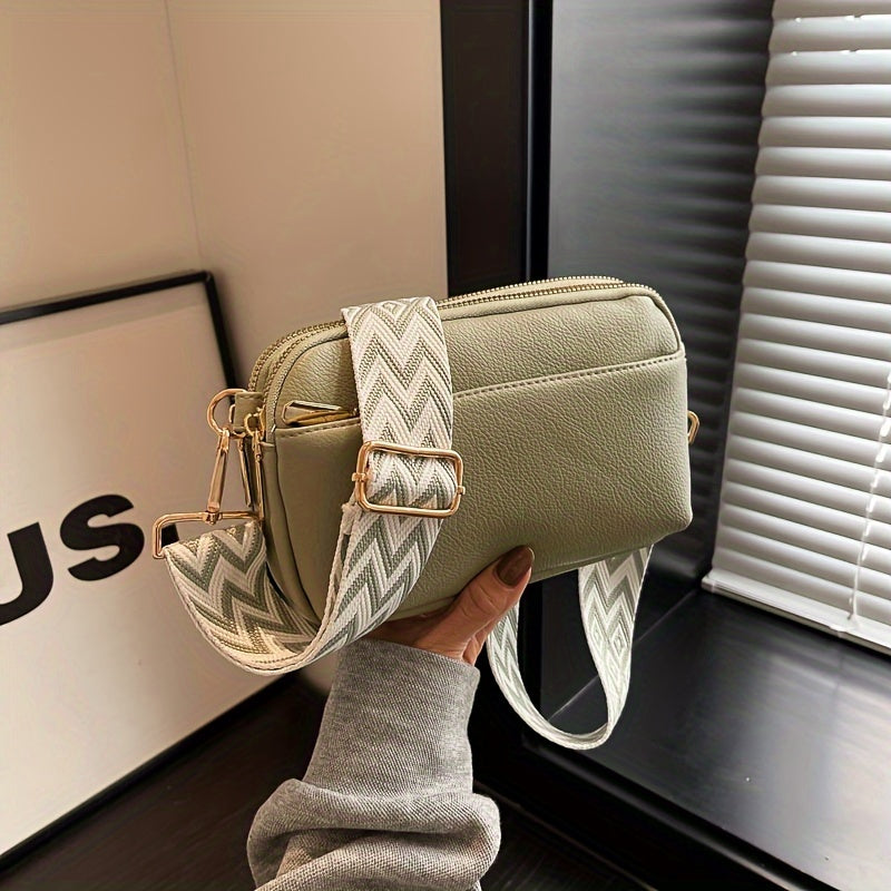 Mini Crossbody Bag for Women, Wide Strap Square Wallet, Stylish Shoulder Bag. - Ayq