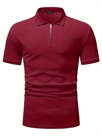 Տղամարդու առօրյա, ձգվող, միագույն, կայծակաճարմանդով և կոճղակապով գոլֆի վերնաշապիկ, ամառային, տղամարդու, փողոցային հագուստ