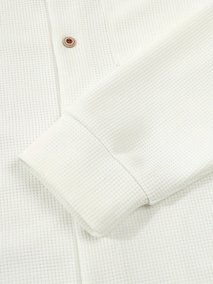 Տղամարդու առօրյա գլխարկով բաճկոն - փափուկ, շնչող պոլիեսթերից՝ կոճակներով դիզայնով և գրպաններով | Հիանալի է գարնանային, աշնանային և բացօթյա գործունեության համար, երկար թևքերով, նորաձև, ամենօրյա, հանգստի ոճով, ավանդական տարբերակով