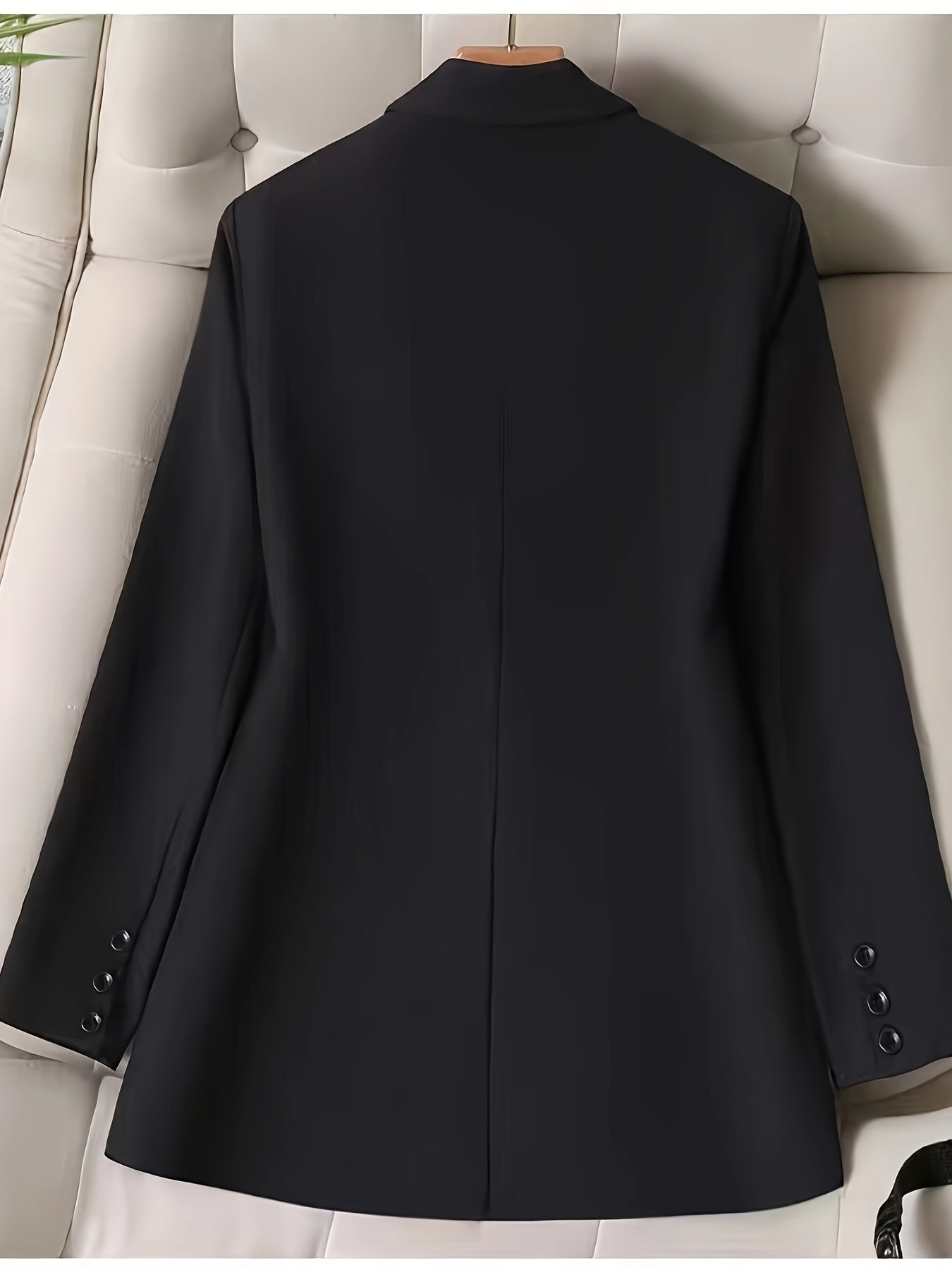 Կանացի շքեղ, առօրյա բլեյզեր՝ պոլիեսթերից, միագույն, երկար թևքերով, կոճակներով առջևի մասով և գրպաններով, ազատ չափսով, գարնանային/աշնանային բաճկոն, առօրյա հագուստի բաճկոն | մինիմալիստական ​​| մեկ օղակով բաճկոն