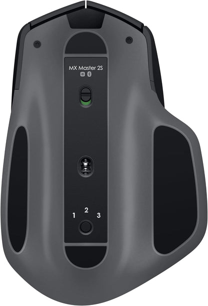 Logitech MX Master 2S Wireless Mouse - Hyper-Fast Scrolling, Ergonomic, Rechargeable, Control 3 Computers, Graphite