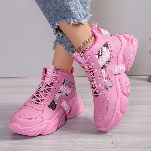 Women's Fashion Thick-Soled Sneakers, Street Style Breathable Casual Shoes for All Seasons