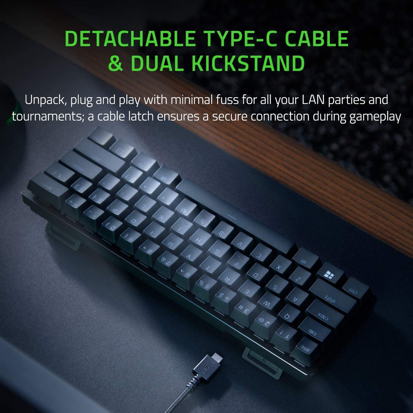 Razer Huntsman Mini (Red Switch) - Compact 60% Gaming Keyboard (Linear Optical Switches, Doubleshot PBT Keycaps, Removable USB-C Cable) QWERTY US Layout | Black