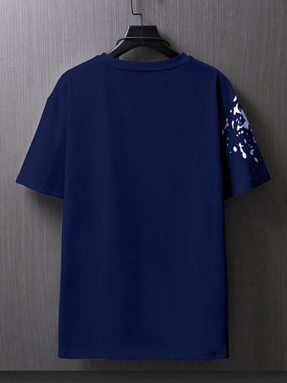 Տղամարդու հարթ ուսերով, թիթեռի նախշերով, կարճ թևքերով մարզաշապիկ XT7119