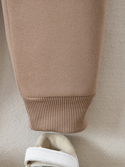 Տղաների հարմարավետ բրդյա աստառով վերնաշապիկի և սպորտային տաբատի հավաքածու - ձիթապտղի կանաչ, առօրյա ձմեռային հագուստ գրպաններով, հաստ տաքություն աշնան և ձմռան համար, սովորական չափսի, առօրյա հագուստ, բացօթյա օգտագործման համար