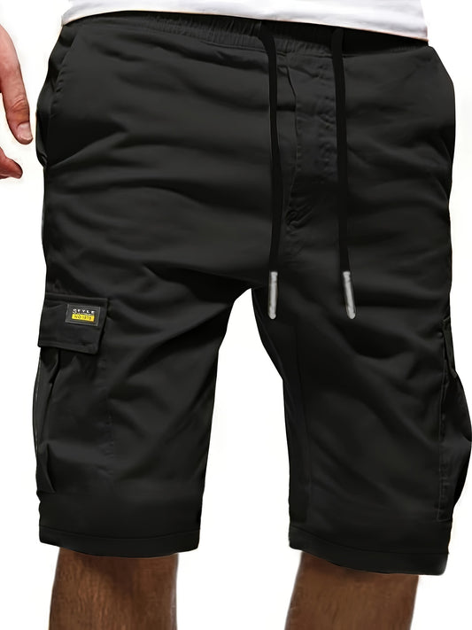 Cool Comfort, տղամարդկանց ամառային բեռների շորտեր. թրենդային, ազատ մարզված սպորտային շալվար՝ ազդրի միջին մասի, գոտկատեղով պարանով