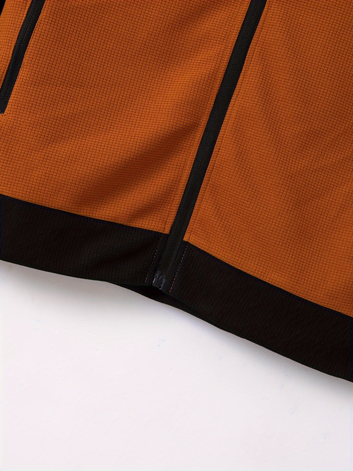 Տղամարդու սպորտային գունային բլոկով կայծակաճարմանդով բաճկոնի և վազքի տաբատի հավաքածու - պոլիեսթերի խառնուրդ, իդեալական է գարնան/աշնան համար