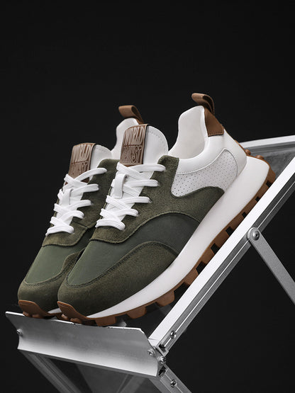 2025 թվականի գարնանային տղամարդկանց շնչող ցածրակրունկ սպորտային կոշիկներ - Հաստեցված, փափուկ ռետինե ներբան, տղամարդկանց նոր շնչող ցանցե հարթակով կոշիկներ՝ հասակը մեծացնող սպորտային կոշիկներով