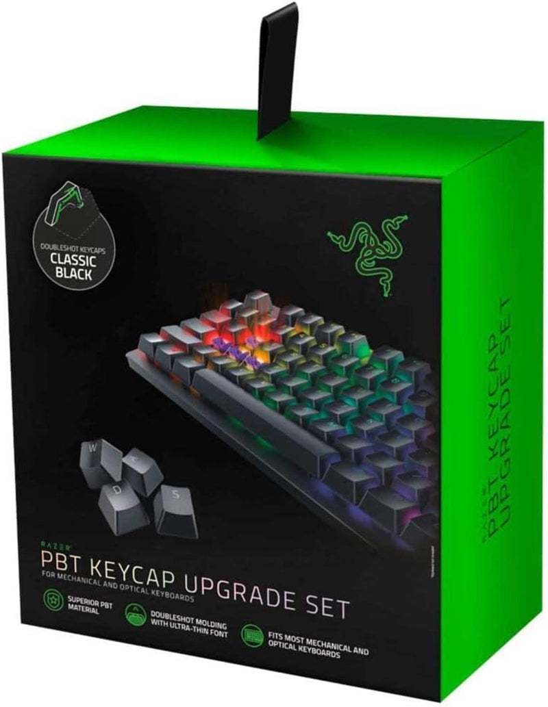 Razer Doubleshot PBT Keycap Upgrade Set for Mechanical & Optical Keyboards: Compatible with Standard 104/105 US and UK Layouts - Razer Green