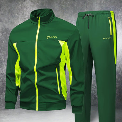 Տղամարդու առօրյա, պատչվորք սպորտային կոստյում՝ հարմարավետ և լավ կրելու համար, վերարկու և երկար տաբատ մարզահագուստ