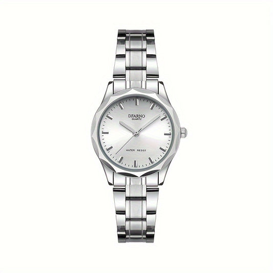 1 հատ վինտաժ ոճի կանացի քվարցե ժամացույց, չժանգոտվող պողպատից կլոր պատյան, լուսավոր սլաքներ, էլեկտրոնային մեխանիզմ, չլիցքավորվող մարտկոց, նորաձև աքսեսուար