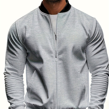 Տղամարդու թեթև, կանգնած օձիքով բաճկոն՝ ձիթապտղի կանաչ, փափուկ, կայծակաճարմանդով բաճկոն՝ գրպաններով, սովորական չափսի՝ գարնանային/աշնանային արշավների և առօրյա բացօթյա հագուստի համար, արշավային պարագաներ