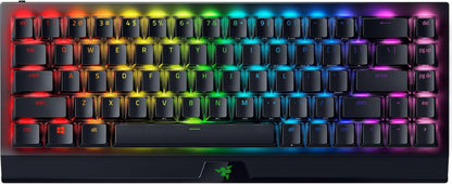 Razer Blackwidow V3 Mini Hyperspeed 65% Wireless Mechanical Gaming Keyboard: Yellow Mechanical Switches Linear & Silent - Phantom Pudding Keycaps - Chroma RGB - up to 200 Hr Battery - Snap Tap