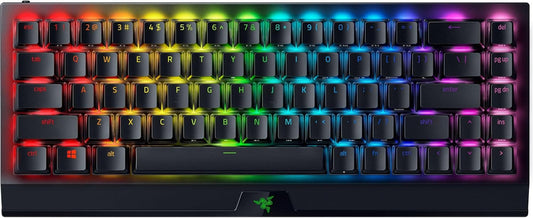 Razer Blackwidow V3 Mini Hyperspeed 65% Wireless Mechanical Gaming Keyboard: Yellow Mechanical Switches Linear & Silent - Phantom Pudding Keycaps - Chroma RGB - up to 200 Hr Battery - Snap Tap