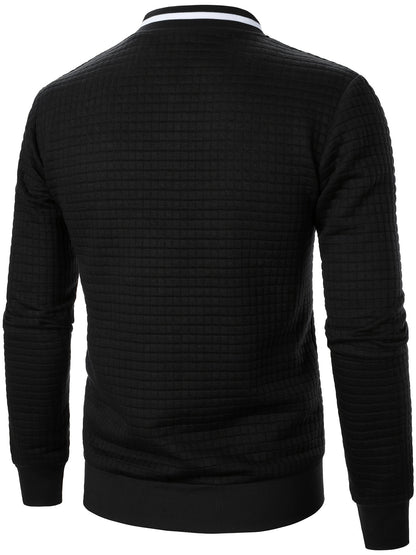 Men'S Zip-Up Jacket - Full-Zip Front Closure, Stand Collar, Lightweight Outerwear for Office, Casual & Formal Events - Spring/Fall Transitional Clothing - Easy-Care Modern Men'S Coat, Zip Up Jacket, Autumn Layering, Sleek Des