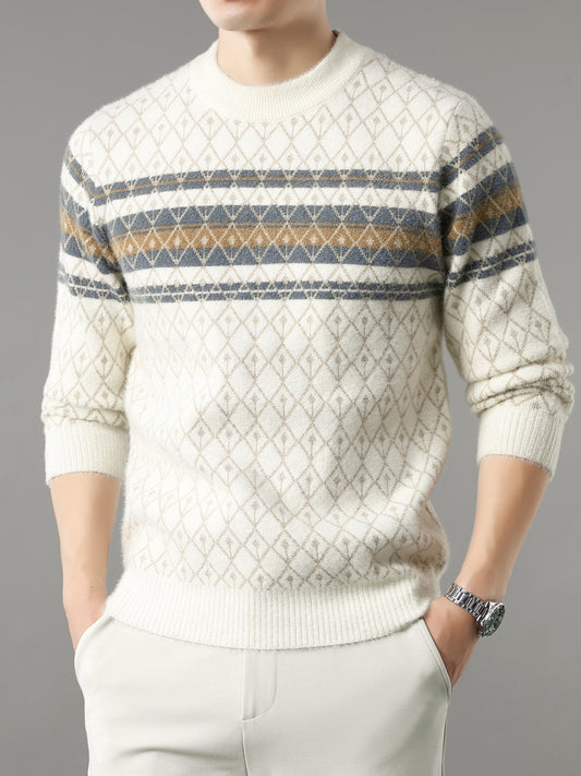 New Autumn And Winter Men'S Stylish Sweater, Versatile for Outerwear Or Layering, Made of High-Quality Thick Knit