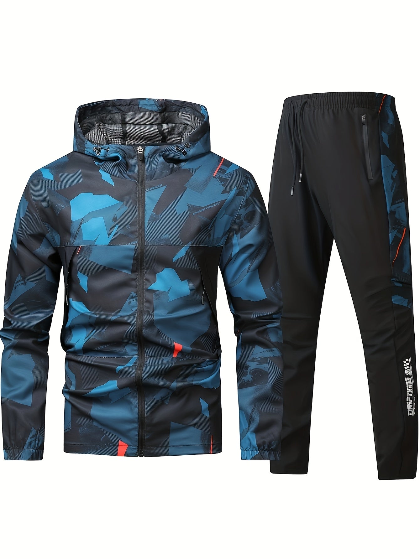 Men'S Lightweight Climbing Hooded Jacket - Quick-Dry Windproof Outdoor Sports Coat with Camouflage Pattern, Spring/Fall Casual & Training Wear, Regular Fit for Hiking, Running, Gym, Hiking Apparel, Durable Fabric