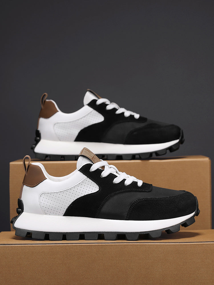 2025 թվականի գարնանային տղամարդկանց շնչող ցածրակրունկ սպորտային կոշիկներ - Հաստեցված, փափուկ ռետինե ներբան, տղամարդկանց նոր շնչող ցանցե հարթակով կոշիկներ՝ հասակը մեծացնող սպորտային կոշիկներով