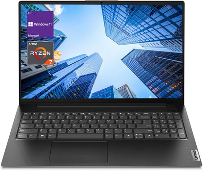 Lenovo V-Series V15 Business Laptop, 15.6" FHD Display, AMD Ryzen 7 7730U, 40GB RAM, 1TB SSD, Numeric Keypad, HDMI, RJ45, Webcam, Wi-Fi, Windows 11 Pro, Black