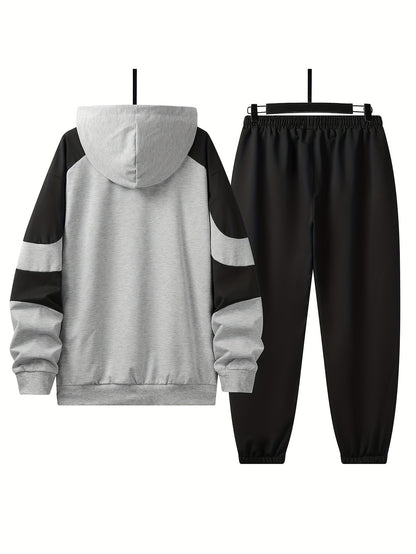 Տղամարդկանց գլխարկով սվիտերի հավաքածու - 2024 թվականի նոր աշնանային առօրյա սպորտային երկար թևքերով հագուստ տղամարդկանց համար