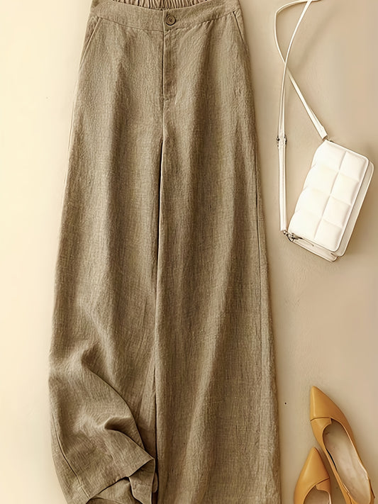 Նոր սեզոնի կանացի բարձրակարգ վերնաշապիկ՝ չինական ոճի նախշերով և միագույն երկար տաբատով՝ երկու մասից բաղկացած հավաքածու։